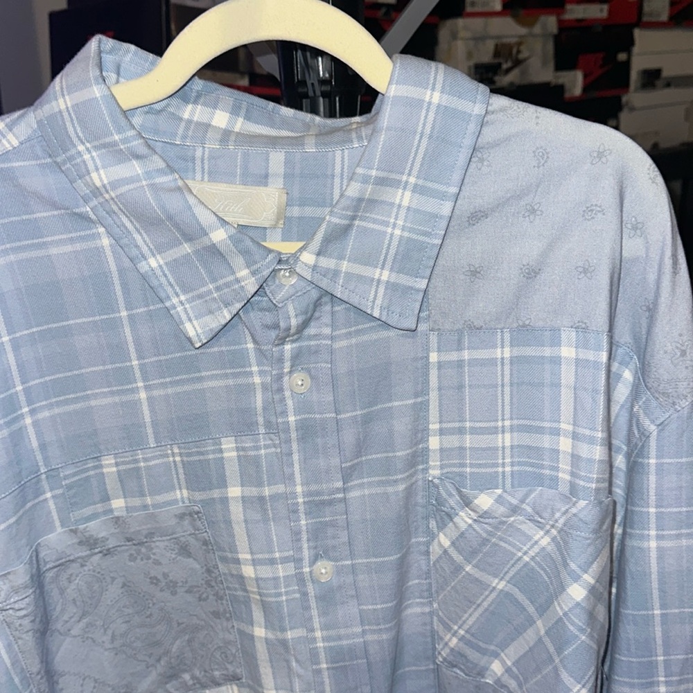 Kith Men's Gray Plaid Button Down Shirt